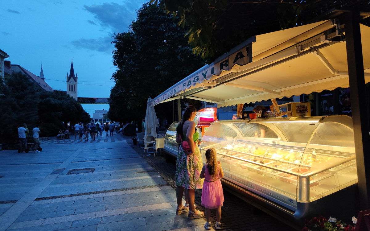 The Keszthely Promenade is even better with an ice cream cone at dusk.