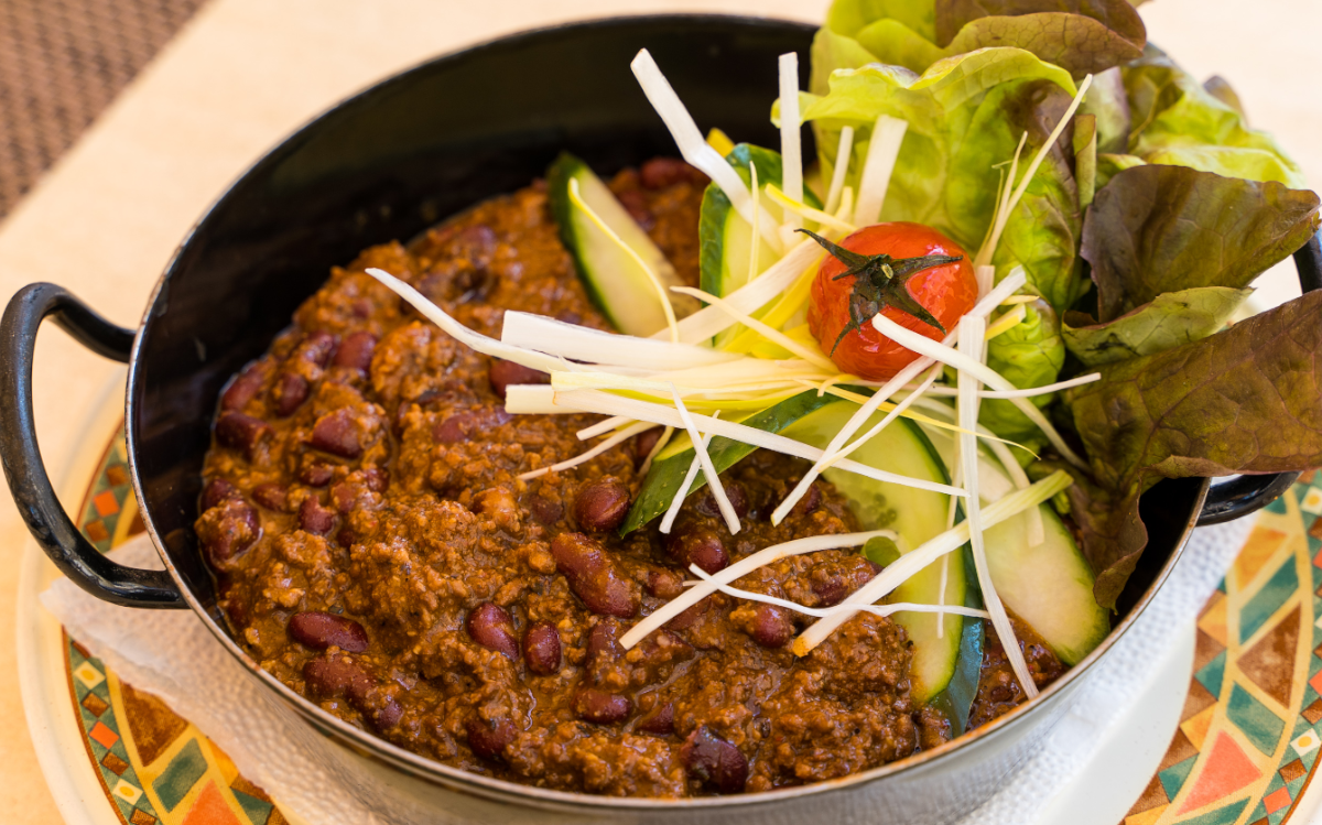 Los Amigos Mexikói Étterem kínálatában chili con carne