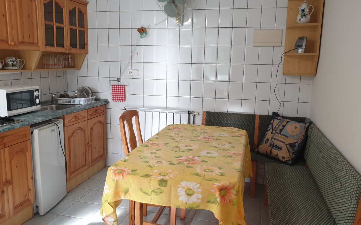 The kitchen of the Old Fisherman Guesthouse.