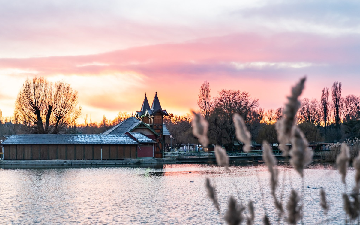 The Water Palace of Keszthely at sunset