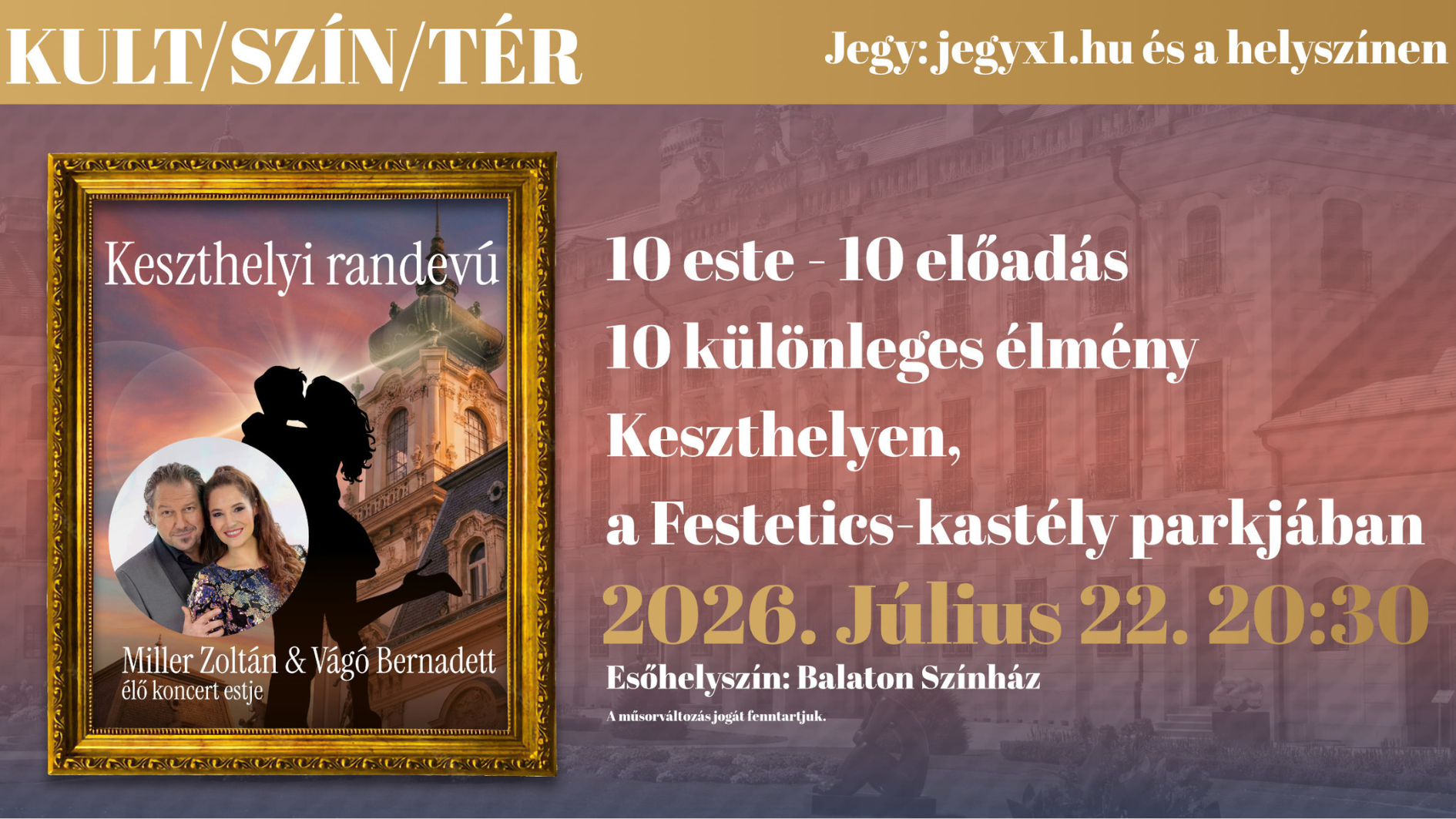 KULT/SZÍN/TÉR – Miller Zoltán és Vágó Bernadett élő koncert