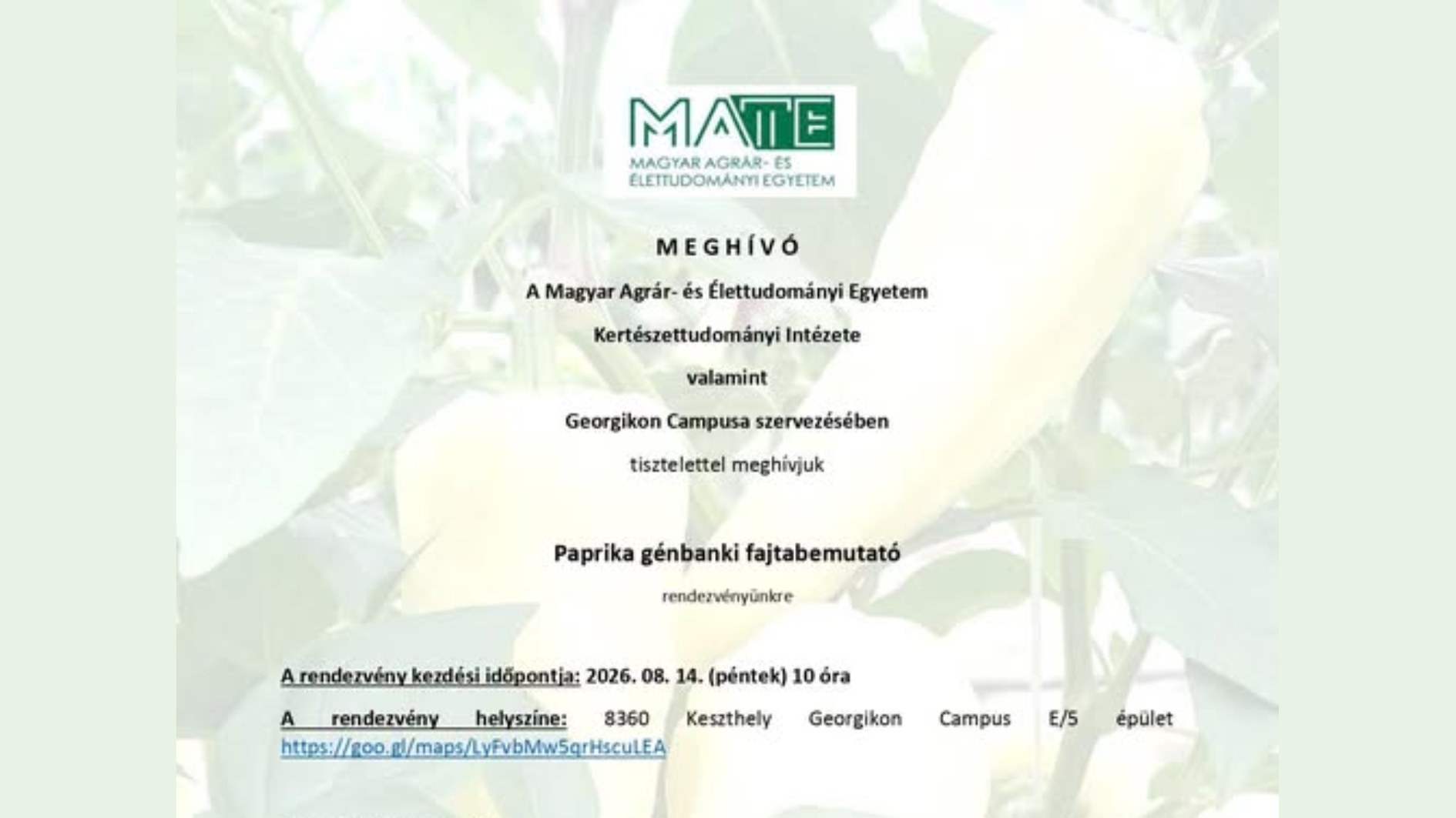 Paprika Génbanki Fajtabemutató
