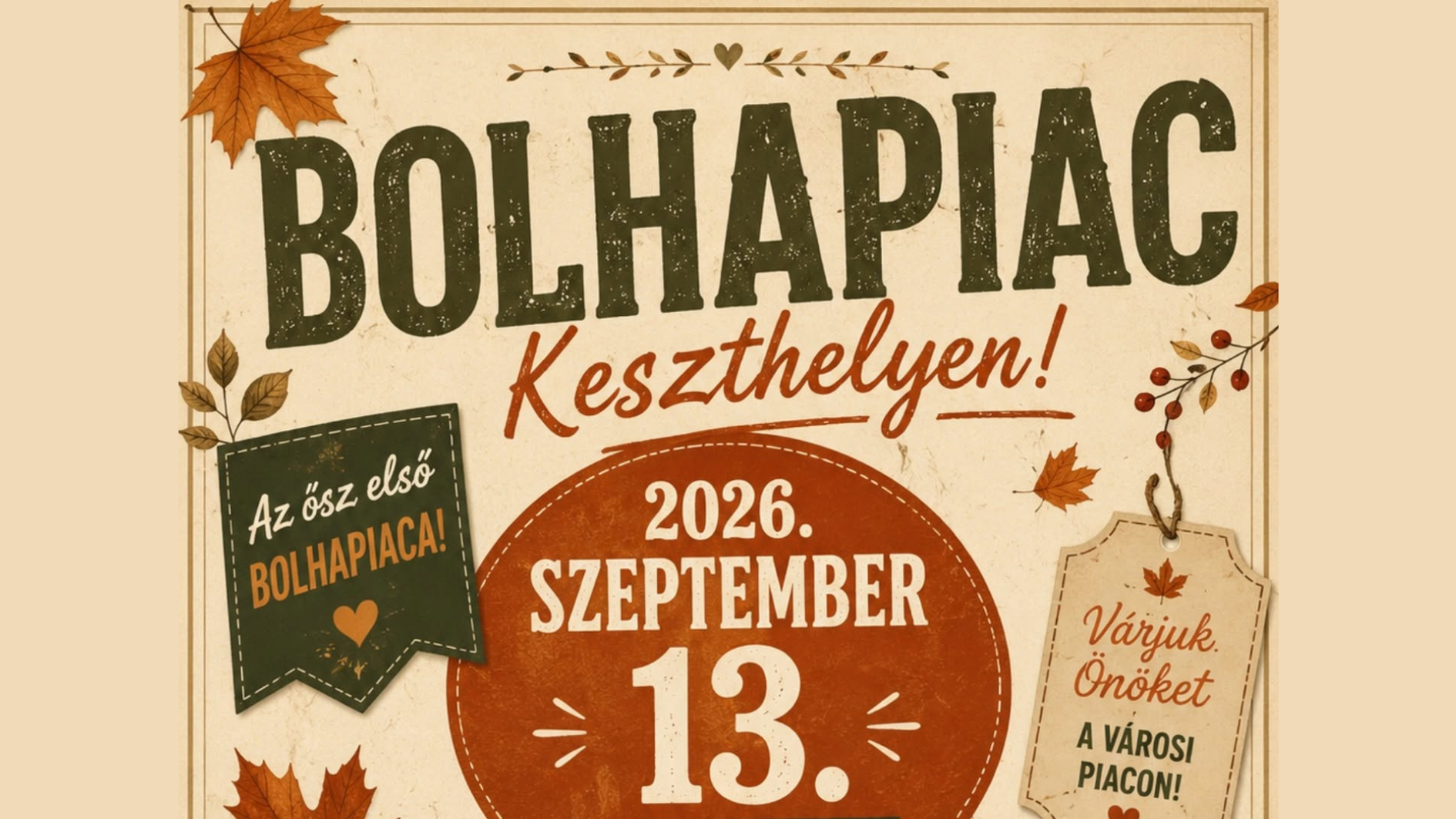 Bolhapiac Keszthelyen szeptemberben
